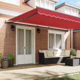 vidaXL Samodejna retraktilna tenda rdeča 500x300 cm, Zamenjava tenda za okvir 5x3 m rdeča | Shoptok.si