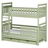 Molarem Home Drveni dječji krevet na kat Klara s tri kreveta i ladicom - olive - 190x90 cm - Bez madraca | shoptok.hr