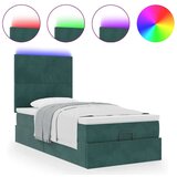 vidaXL Okvir kreveta s madracima tamnozeleni 100x200cm baršunasti | shoptok.hr