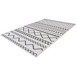 Kayoom RAVNO TKANA PREPROGA Maya 425 Weiß / Schwarz 200/290 cm tkano črna, bela | Shoptok.si