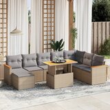  The Living Store Vrtna garnitura 9-delna z blazinami bež poli ratan - Vrtna Sedežna Garniture, (21478730) | Shoptok.si