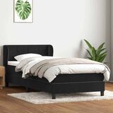 vidaXL Box spring postelja z vzmetnico črna 90x210 cm žamet Cene