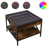 Maison Chic Klubska mizica - kavna mizica - Nizka mizica z neskončnimi LED dimljen hrast 50x50x38 cm, (21752031) Cene