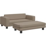 vidaXL Otroški kavč s stolčkom za noge kapučino 100x50x30 cm um. usnje, (21057092) | Shoptok.si