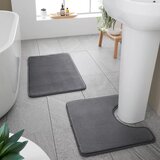 Catherine Lansfield Temno sive kopalniške preproge v kompletu 2 ks za WC iz spominske pene 50x80 cm Anti-Bacterial – | Shoptok.si