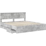  Krevetna konstrukcija s ladicama Betonski sivi 200 x 200 cm | shoptok.hr