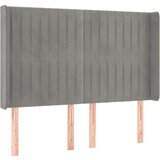  Uzglavlje s ušima svjetlosivo 147x16x118/128 cm baršunasto | shoptok.hr