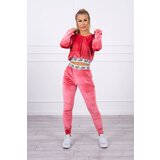 Kesi Velour set with hood raspberry Cijene