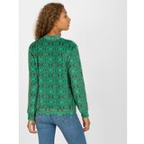 Fashion Hunters RUE PARIS green patterned bomber sweatshirt with pockets Cene