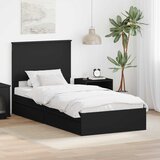 vidaXL Konstrukcija postelje Črna 100 x 200 cm Konstruiran les | Shoptok.si