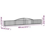  Lučne gabionske košare 6 kom 400x30x40/60 cm pocinčano željezo | shoptok.hr