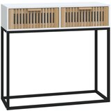 Maison Chic konzolna miza - miza ob steni bela 80x30x75 cm inženirski les in železo, (21786401) | Shoptok.si