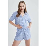 Defacto Oversize Fit Pyjamas Collar Crinkle Short Sleeve Shirt Cene