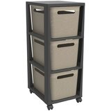 Rotho Crno-bež plastični mobilni poličar 30x77 cm Brisen - | shoptok.hr
