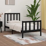  Okvir za krevet od masivnog drva crni 75 x 190 cm mali | shoptok.hr