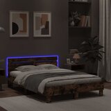  Okvir za krevet s uzglavljem i LED boja hrasta 120x200 cm | Eponuda.com