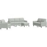 Maison Chic Sedežna garnitura - kavč 4-delna z blazinami svetlo siv žamet, (21728950) | Shoptok.si