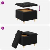  Otoman za pohranu s jastukom Crna 60 x 60 x 45 cm Baršun | shoptok.hr