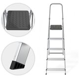 ModernHome aluminijske jednostrane ljestve s 5 stepenica – sklopive, s platformom, nosivost 150 kg | shoptok.hr