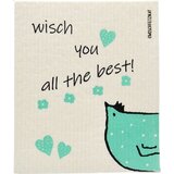 OWOSCHFETZN Spužvasta krpa &quot;Henne Berta - wisch you all the best&quot; - Tirkizna cijene
