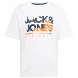 Jack & Jones Majica 'JJLUKE' mornarska / temno siva / oranžna / bela