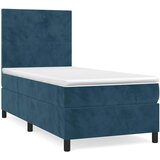 Box spring krevet s madracem tamnoplavi 80 x 200 cm baršunasti | shoptok.hr