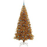 vidaXL Božično drevo med 300 LED z stojalom Zlata 210 cm PET | Shoptok.si