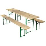 SUNFUN Pivska garnitura (Stol (D x Š x V): 220 x 70 x 77 cm, klupa (Š x D x V): 220 x 25 x 49 cm, Prirodno smeđa-zelena, Bez naslona) Cijene
