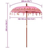  Balineški Parasol Ružičasta 185 x 185 x 260 cm | shoptok.hr