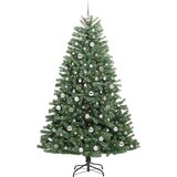 vidaXL Umetno Zložljivo Božično Drevo Zelena 210 cm PVC in kovina | Shoptok.si