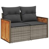 Maison Chic Vrtni kavč - Zunanji kavč z blazinami 2-sedežni siv poli ratan, (22043860) | Shoptok.si