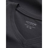 Ombre BASIC men's classic cotton T-shirt with a crew neckline - graphite | Shoptok.si