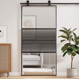 Staklena vrata Prugasti Crna 102,5 x 2 x 205 cm Aluminij | shoptok.hr