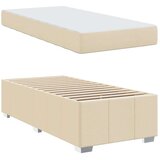  Konstrukcija postelje z vzmetnico krema 100 x 200 cm blago, (5000127428) Slike