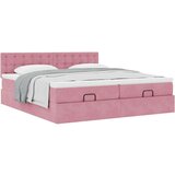 vidaXL Otomanski posteljni okvir z vzmetnicami roza 180x200cm žamet, (21611412) | Shoptok.si