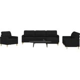 vidaXL 4-dijelni set sofa s tabureom crni od tkanine | shoptok.hr