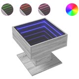 Furnova Klubska mizica LED siva sonoma 50x50x45 cm inženirski les, (21913429) | Shoptok.si