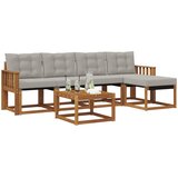  Set vanjskih sofa 6 kom. Prirodna i svjetlosiva | shoptok.hr