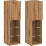vidaXL TV omarica z LED lučkami 2 kosa artisian hrast 30,5x30x102 cm | Shoptok.si