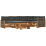 vidaXL Zunanja garnitura za sedenje 6 pcs Naravna in antracitna, (5000279483) | Shoptok.si