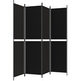 Sobna pregrada s 4 panela crna 200 x 200 cm od tkanine | Eponuda.ba