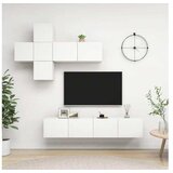  Komplet TV omaric 7-delni bela iverna plošča | Shoptok.si