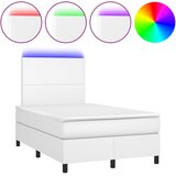  box spring s madracem LED bijeli 120x200 cm umjetna koža | shoptok.hr