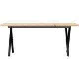  Stolić za kavu X-oblika 110x40x45,5 cm od borovine i čelik | shoptok.hr