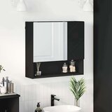 vidaXL Ogledalo ormar s policom Crna 59 x 17 x 55 cm Konstruirano drvo Cijene