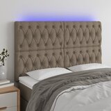 vidaXL LED uzglavlje smeđesivo 144x7x118/128 cm od tkanine Cijene