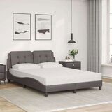  Postelja z vzmetnico siva 140x190 cm umetno usnje | Shoptok.si