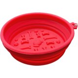 Činija za hranu i vodu za ljubimce, gumena, 500ml, crvena