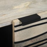 vidaXL Stolić za kavu Bijela, Crna 80 x 50 x 40 cm Čvrsto drvo manga | shoptok.hr