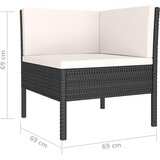 10-dijelna vrtna garnitura od poliratana s jastucima crna | shoptok.hr